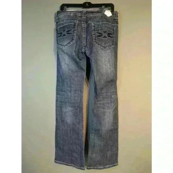 Tin Haul Jeans Blue 31/32 women's boot cut western embellished pockets - Picture 12 of 13